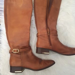Aldo Knee High Faux Leather Brown Boots